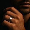 6mm Bague personnalisee homme titane bande brossee a graver