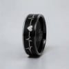 8 Bague mariage personnalisee tungstene noir battement de coeur