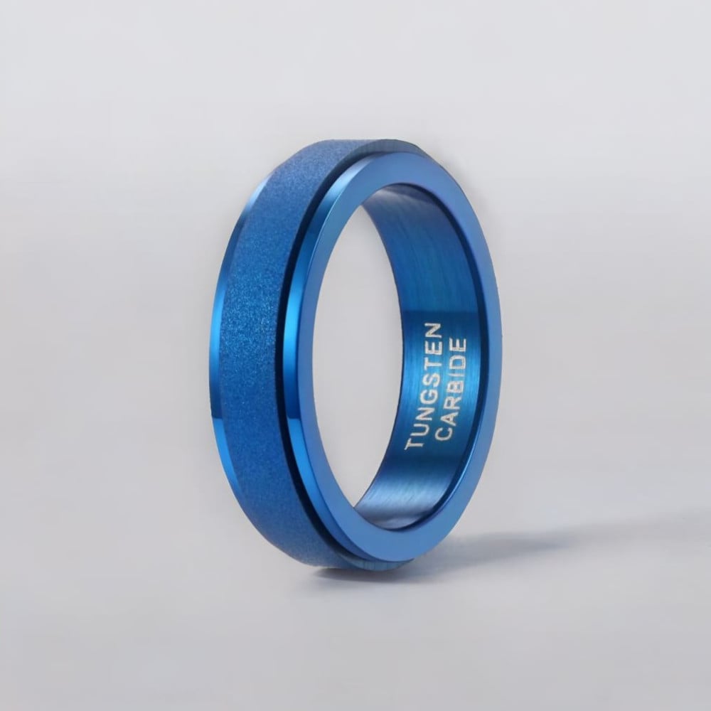 G Bague homme antistress anneau tournant Spinner tungstene