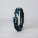 Gepersonaliseerde Blue Opal Tungsten Alliance Ring