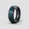Personalized multicolor opal tungsten alliance ring for men and women