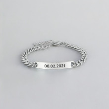 Pulsera de cadena de acero para hombre personalizada con grabado personalizado
