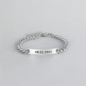 L Bracelet personnalise chaine acier gourmette homme gravure personnalisee