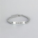 Bracelet personnalise chaine acier gourmette homme gravure personnalisee