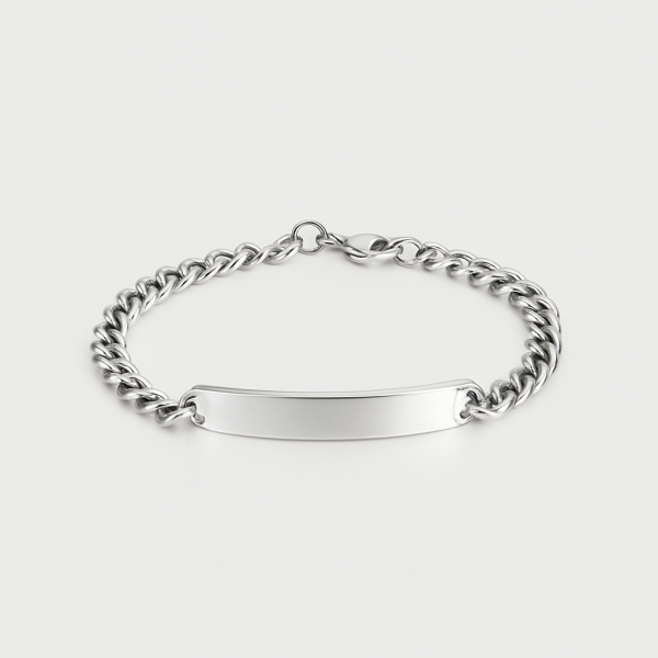 Bracelet personnalise chaine acier gourmette homme gravure personnalisee