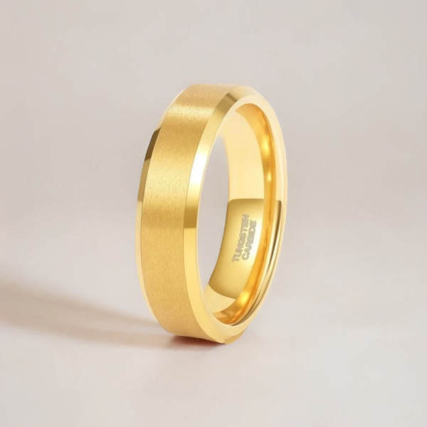 NUNCAD Anello Uomo In Tungsteno Con Effetto Ondulato Oro – Argento, Larghezza 8mm, Taglie 15-27.5