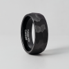 8mm Bague mariage homme tungstene martelee personnalisable