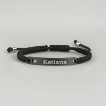 Gepersonaliseerde koppelarmband gemaakt van nylon mesh, zirkonium stalen plaat