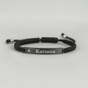 Personalized couple bracelet nylon braid zirconium steel plate