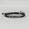 Bracelet personnalise couple nylon tresse zirconium plaque acier