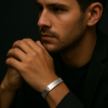 Bracelet personnalise homme gourmette acier elastique a graver