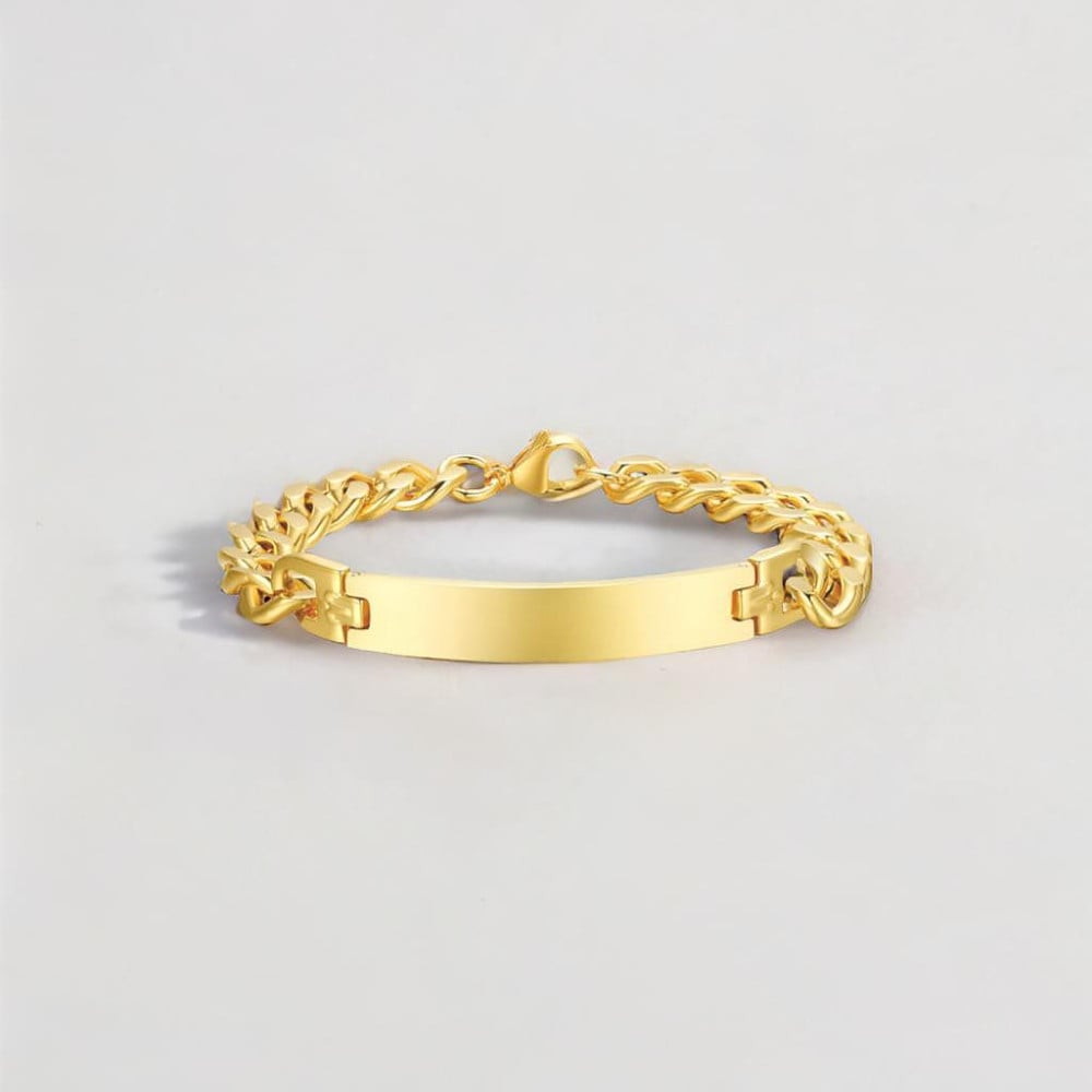 D Bracelet personnalise homme gourmette acier chaine a graver