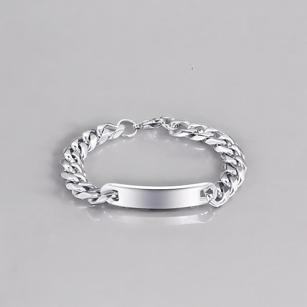 Dore Bracelet personnalise noir gourmette acier homme personnalisable