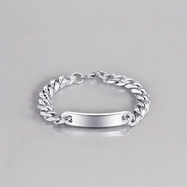Dore Bracelet personnalise noir gourmette acier homme personnalisable
