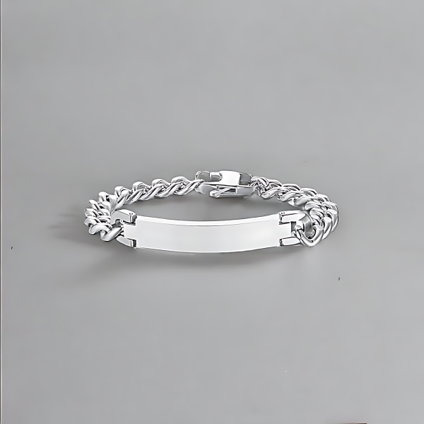 Bracelet personnalise homme gourmette acier chaine a graver