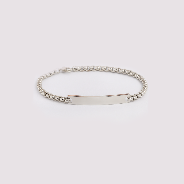 Blanc Bracelet personnalise femme gourmette dore chaine