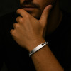 Bracelet personnalise noir gourmette acier homme personnalisable