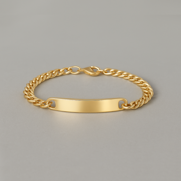 Bracelet personnalise homme gourmette dore chaine gravure personnalise