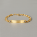 Bracelet personnalise homme gourmette dore chaine gravure personnalise
