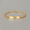 Bracelet personnalise homme gourmette dore chaine gravure personnalise