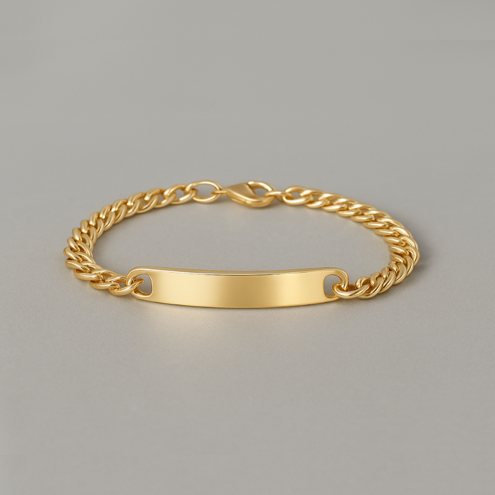 Bracelet personnalise homme gourmette dore chaine gravure personnalise