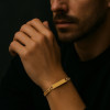 Bracelet personnalise homme gourmette dore chaine gravure personnalise