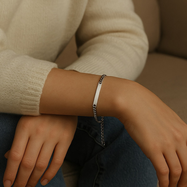 Bracelet Gourmette Pour Femme En Acier Inoxydable Doré - Neuf Sans Emballage