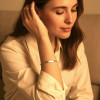 Pulsera de mujer personalizada con cadena barbada de oro y cadena cubana