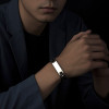 Noir Bracelet personnalise gourmette homme acier caoutchouc