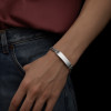 Dore Bracelet personnalise noir gourmette acier homme personnalisable