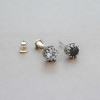 Boucles d'oreilles clous Argent couronne zirconium