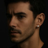 Boucles d'oreilles clous Argent couronne zirconium