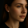 Boucles d'oreilles clous Argent couronne zirconium