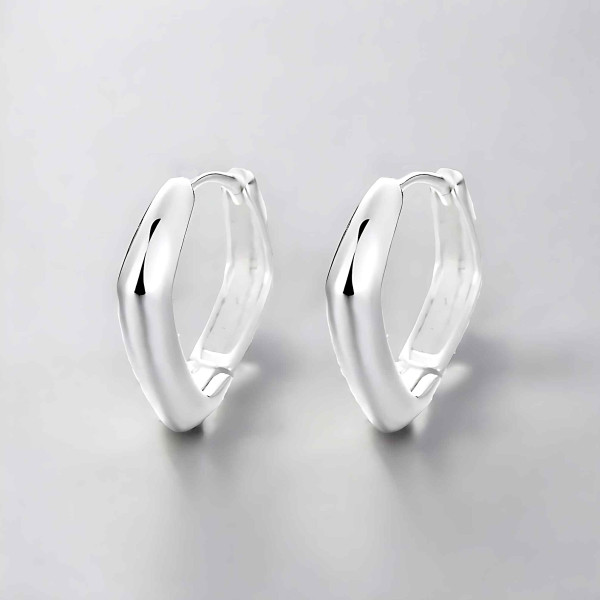 Boucles d'oreille argent créoles carrés