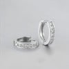Boucles d'oreilles creoles Argent rhodie serti zirconium