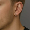 Boucles d'oreille argent plaque rhodium creoles homme femme