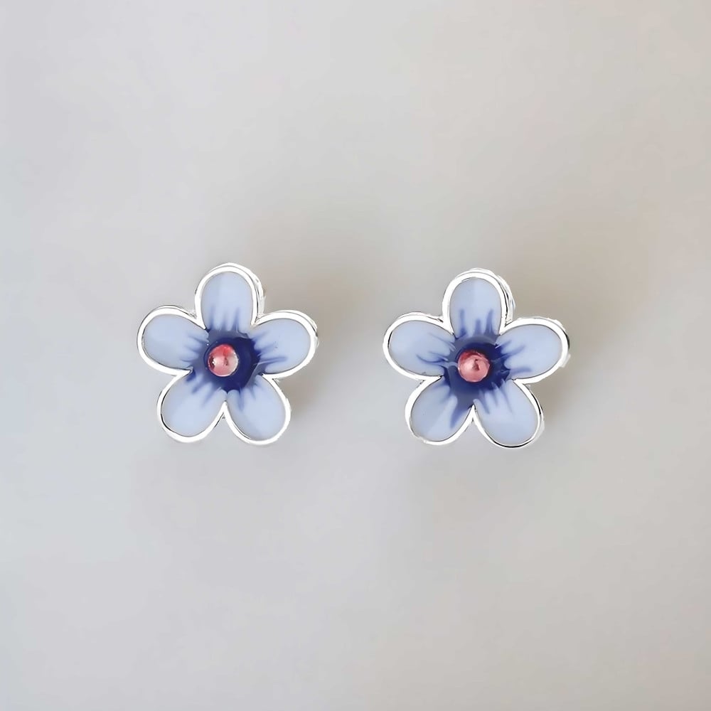 Boucles d'oreilles clous argent fleur