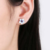Boucles d'oreilles clous argent fleur