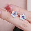 Boucles d'oreilles clous argent fleur