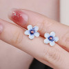 Boucles d'oreilles clous argent fleur