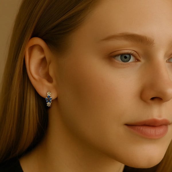 Boucles d'oreille argent fleur resine creoles