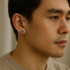 925 silver stud earrings with rose flower