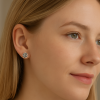 925 silver stud earrings with rose flower