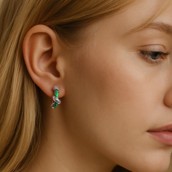 Boucles d'oreille argent creoles serpent
