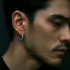 Boucles d'oreille argent Bali homme femme creoles hoop