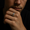 Bague argent 925 maille tresse finition oxydee