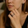 Bague argent 925 maille tresse finition oxydee