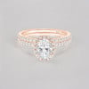 Bague de fiançailles femme double anneau argent zirconium ovale 3 couleurs