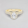Bague de fiançailles femme double anneau argent zirconium ovale 3 couleurs