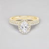 Bague de fiançailles femme double anneau argent zirconium ovale 3 couleurs